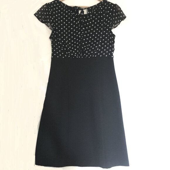 Rockabilly Polka Dot & Chiffon Scuba High Waist Retro Dress - Picture 2 of 16